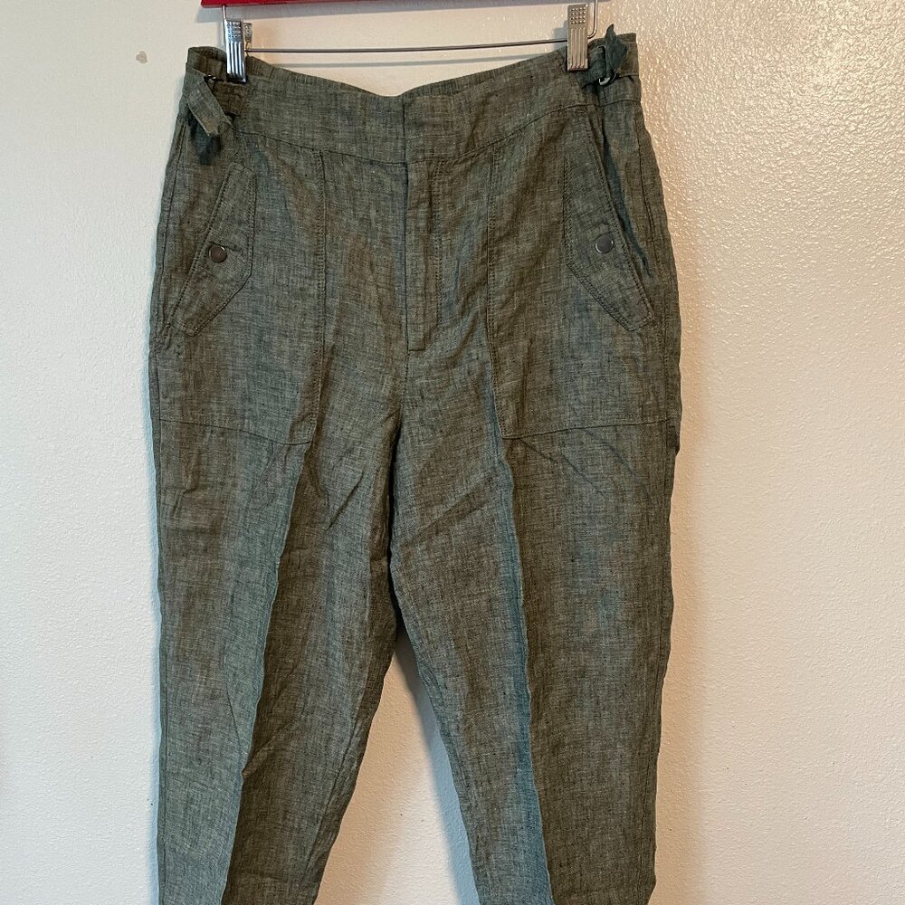 Womens green Athleta Linen Pants Size 12 BARELY WORN